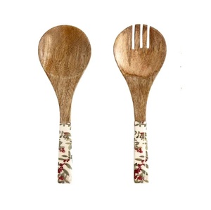 ชุดเครื่องใช้บนโต๊ะอาหารในครัว,ชุดเครื่องใช้บนโต๊ะอาหารสลัดไม้ผสมสลัดและช้อนด้ามยาวสินค้าสลัด - Product Image 5