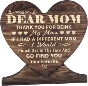 Merci d'être ma maman drôle Plaque de maman cadeau coeur en bois cadeau fête des mères idée de cadeau Unique signes en bois artisanat fête des mères