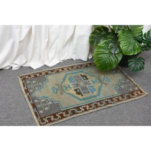 Vintage Beige and <b>Brown</b> <b>Wool</b> Turkish Rug-Patchwork Design Latex Backing Traditional Style 16x25ft - Product Image 3