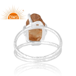 Anillo de Plata de Ley 925 con Piedra Preciosa de Citrino Natural, Diseño Artesanal de Última Moda, Fabricante de Joyería India Personalizada - Product Image 2