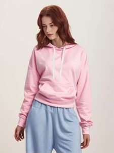 Sudadera con capucha de gimnasio para mujer Sudadera con capucha recortada Ropa deportiva Jersey Logotipo personalizado Sudadera con capucha de gran tamaño Sudaderas de entrenamiento al por mayor - Product Image 3
