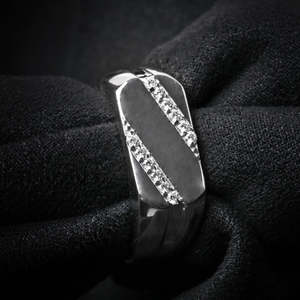 Bague CLARA en argent sterling 925, plaquée rhodium et or, avec zircon serti et technologie d'incrustation, bijoux authentiques - Product Image 3