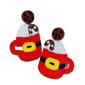 ต่างหูประดับลูกปัดคริสต์มาสงานปักมือระดับพรีเมียม ดีไซน์ทันสมัย คุณภาพสูง เครื่องประดับสุดหรูสำหรับสาวๆ - Product Image 1