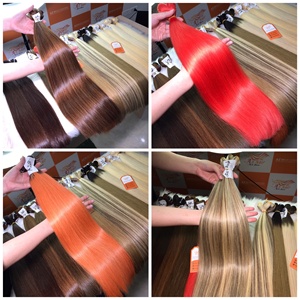 Extensions de cheveux vierges Remy européennes de haute qualité cheveux vietnamiens à trame blonde alignés sur les cuticules avec couleurs vives - Product Image 2