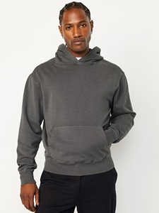 Sudadera con capucha de gran tamaño con hombros caídos unisex sudadera lisa de color sólido - Product Image 3