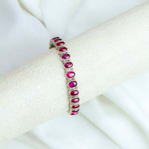 925 Silver Fine Bangles Asama Semi Precious Stone <b>Ruby</b> Bangle - Product Image 2