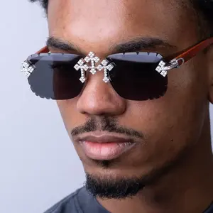 Gafas de Sol Unisex de Lujo con Diamantes de Moissanita, Gafas Ópticas con Incrustaciones, Estilo Hip Hop, Gafas de Sol con Cristales Escarchados, Joyería de Moda, Regalo - Product Image 5