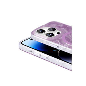 Coque de protection Netzy pour iPhone 14 Pro, gris luxe, compatible MagSafe, étui en silicone, peinture à la brosse, palette SAFA, givrage, compatible Ins - Product Image 3