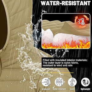 Veste polaire isolée pour hommes en gros manteau d'hiver léger matelassé avec tissu résistant à l'eau et capuche logo de couleurs personnalisées - Product Image 3