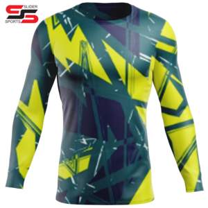 Camisetas de gimnasio de manga larga con logotipo personalizado para adultos BJJ Rash Guard MMA Sublimated OEM Baselayer Guard para hombres - Product Image 5