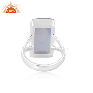แหวนซ้อนพลอยสีเงินออโรร่าธรรมชาติสำหรับผู้หญิงเหมาะเป็นของขวัญ - Product Image 4
