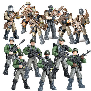6in1 bán buôn 1/36 Mini wargame hành động con số quân đội người đàn ông đồ chơi người lính thu nhỏ nhựa mô hình kit súng và vũ khí accessaries cậu bé - Product Image 1
