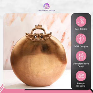 Large gamme de produits d'excellente qualité aluminium cuivre plaqué or rose vase à fleur ovale pour dessus de table décoration de la maison à vendre - Product Image 2