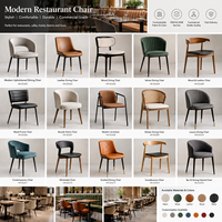 Chaise de restaurant italienne commerciale avec table en marbre pour hôtel, café, bistrot, ensemble de mobilier de restaurant
