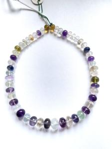 ลูกปัดพลอยกึ่งมัลติเจมสโตน 1 เส้น สำหรับทำเครื่องประดับชั้นดี - Product Image 4