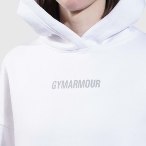 Sweat à capuche respirant Delta en tissu tricoté, couleur blanche - Product Image 5