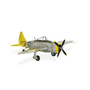 HMS 4" Nouveau modèle d'avion P-47D Thunderbolt en métal peint à la main jaune et gris - Product Image 3