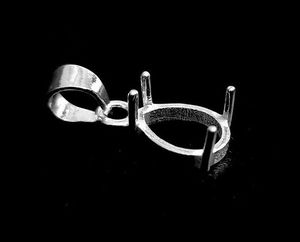 Top qualité véritable 925 en argent Sterling 8x10mm poire vierge broche pierre réglage pendentif souvenir à la main Semi-montage bijoux - Product Image 4