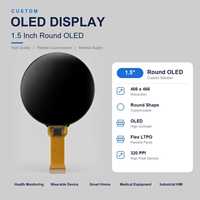 Module d'affichage OLED rond de 1,5 pouce avec liaison FPC COG, écran personnalisé pour la surveillance de la santé portable, la maison intelligente, la médecine et l'HMI