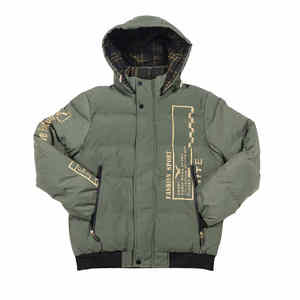 Chaqueta acolchada BP con capucha y cremallera desmontable de camuflaje deportivo para hombres y mujeres - Product Image 1