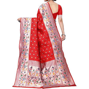 Saree doux à la mode pour femmes, respirant, coupe ajustée avec matériau pur pour une vie et des fêtes simples - Product Image 3