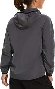 Veste de pluie à capuche imperméable légère pour femme coupe-vent fermeture éclair longue solide pour toutes les saisons - Product Image 3