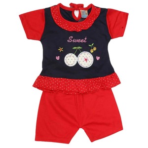 ชุดเด็กผู้หญิงแรกเกิด 2 ชิ้น - สีแดง - Product Image 1