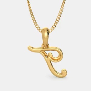 Collier pendentif élégant en or 18 carats plaqué or avec initiale T pour femmes, magnifique charme en forme de lettre E, cadeau parfait, pendentifs fins, charmes - Product Image 2