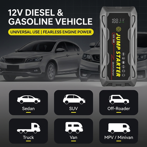 Démarreur de <span class=keywords><strong>voiture</strong></span> 3000A 12V, booster de <span class=keywords><strong>batterie</strong></span> portable, chargeur rapide QC3.0, lumière LED pour tous les moteurs <span class=keywords><strong>essence</strong></span> et <span class=keywords><strong>diesel</strong></span>, universel - Product Image 2