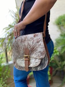 Venta caliente pelo real en bolsos cruzados de cuero de vaca calidad superior de cuero genuino de moda bolsos de tamaño ideal perfecto - Product Image 2