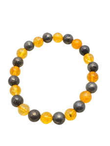 Wholesale AAA-Grade Engraved citrin pyrite <b>Bracelet</b> Natural Gemstone Crafts <b>Healing</b> Pattern Starch - Product Image 4