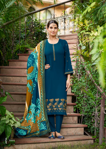 Ready-Made <b>Viscos</b> Roman Silk with Inner jacquard with Digital Print Kurti Set Collection for Women - Product Image 3