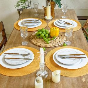 ที่รองจานลูกปัดทรงกลมทำด้วยมือสำหรับโต๊ะอาหารของตกแต่งคริสต์มาสงานเลี้ยงสังสรรค์ในครอบครัว - Product Image 3