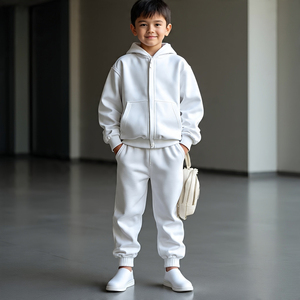 Survêtement à fermeture éclair pour tout-petits, surdimensionné, ensemble jogging, vêtements de sport, jogging, fitness, sweat à capuche et pantalon de survêtement pour enfants - Product Image 1