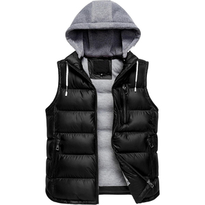 <b>Men's</b> High Quality <b>Lightweight</b> Puffer Breathable <b>Jacket</b> Winter Breathable Casual Outdoor Hooded Logo Sleeveless Bubble Design - Product Image 4