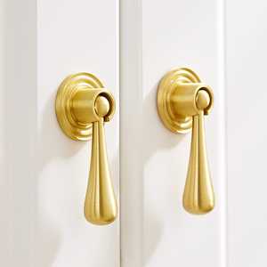 Modern <b>Brass</b> Finish Cabinet Handle Single Hole Surface Mounted Drawer Pull Wardrobe Door <b>Knob</b> Furniture Hardware - Product Image 3