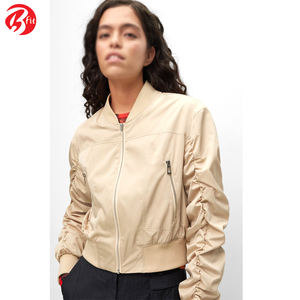 Blouson court à manches longues pour femmes blouson d'aviateur élégant pour vêtements de rue meilleur design blouson d'aviateur pour femmes - Product Image 2