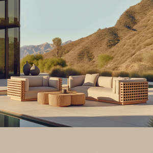 Muebles de Jardín de Teca 2026, Sofá Modular para Exteriores, Conjunto de Sofás Seccionales para Patio - Product Image 1