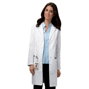 Bata de laboratorio médico de algodón 100%, tela de Jersey de alta calidad, nuevo estilo con logotipo personalizado, servicio OEM - Product Image 2