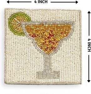 Best Theme Design Glass <b>Beads</b> Bar <b>Coaster</b> Best for Parties and Other Functions Tableware Decorative Design Bar <b>Coaster</b> - Product Image 6