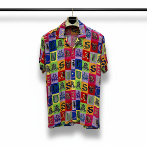 Chemise à manches courtes pour homme à imprimé floral, coupe décontractée, col camp, légère et respirante, idéale pour les vacances d'été - Product Image 1
