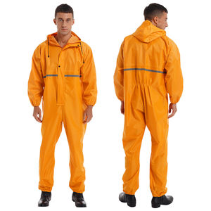 Nylon <b>Waterproof</b> One Piece Work Coveralls Hooded Raincoat Unisex Reflective <b>Overall</b> <b>Waterproof</b> Protective Working Uniform - Product Image 5