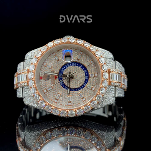 Reloj Mecánico de Acero Inoxidable para Hombre, Claridad VVS, Diamante Moissanita, Oro Blanco/Oro Amarillo, Movimiento Automático ETA, Deportivo - Product Image 1