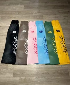 Pantalones Deportivos Holgados de Algodón Grueso con Estampado DTG Personalizado, Pantalones Deportivos Anchos con Lavado Ácido y Pedrería para Hombre - Product Image 6