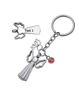 Porte-clés commémoratif de prière Aile d'ange Bijoux de crémation Collier d'urne pour cendres humaines Chaîne adaptée aux femmes hommes Taille personnalisée - Product Image 4