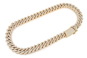 Collar cadena de eslabones con diamantes de oro de 18k para hombre, joyería de estilo Hip Hop, único, cubano, Miami, venta al por mayor, CDJ - Product Image 2