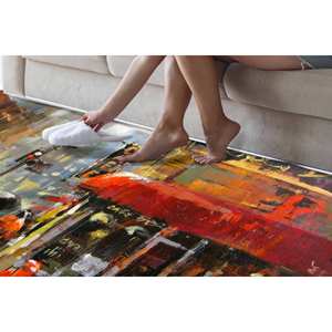 Tapis imprimé moderne à motif urbain pour entrée, bureau et salle de bain, avec poils doux - Product Image 3