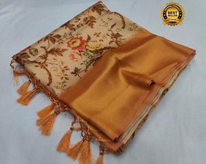 El último diseñador Pure Floral Digital Softy Sari para adultos Estilo étnico moderno para ocasiones especiales - Product Image 6
