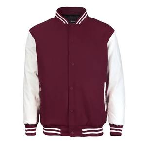Venta caliente de calidad superior Chenille bordado hombres Universidad personalizado béisbol bombardero Letterman Crop cuero invierno tela con capucha - Product Image 3