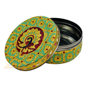 Vajilla Dibba de Acero Inoxidable con Baño de Oro y Técnica de Soldadura Meenakari, Moderna y Tradicional para Decoración del Hogar en Acción de Gracias - Product Image 5